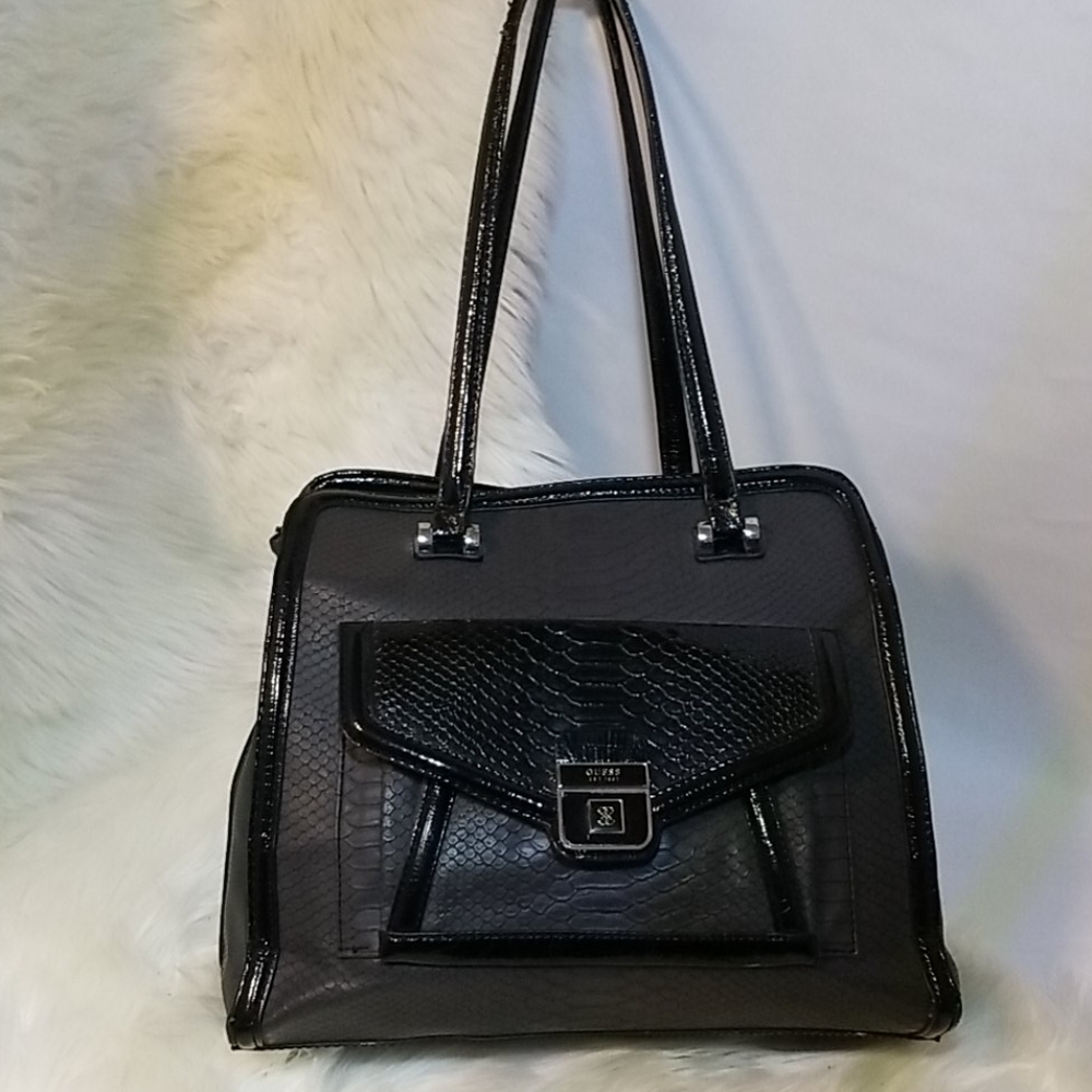 Guess Python Embossed Satchel - image 3